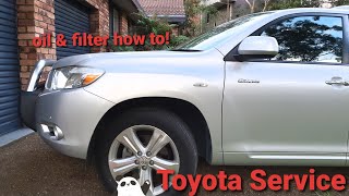 Toyota Kluger service oil change step by step how to 35L V6 petrol [upl. by Rossy]