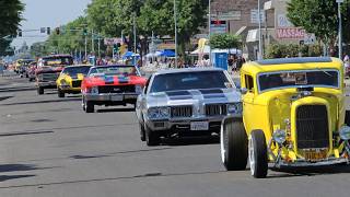 American Graffiti festival 50th anniversary car show parade classic cars hot rods old school trucks [upl. by Puglia]