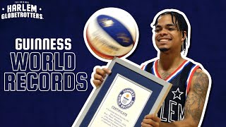 Breaking 13 WORLD RECORD Trick shots in Under 2 Minutes  Harlem Globetrotters [upl. by Onairpic195]