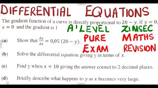 A level Mathematics Differential Equations November 2021 [upl. by Alamak]