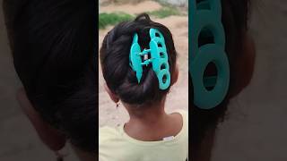 Beautiful bun hairstyle with clawclip  juda hairstyle with long hair Shorts bunhair trending [upl. by Jeffries]