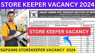 SGPGIMS Store Keeper Vacancy 2024  Syllabus Previous year Question  AIIMS Store Keeper [upl. by Eenyaj]