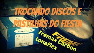 Troca dos Discos e Pastilhas de Freio  Fiesta Zetec Rocam 16 [upl. by Emelina]