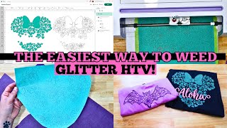 How to EASILY see your lines when weeding glitter HTV [upl. by Aicsila]