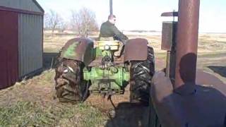 Pull Starting a John Deere 5010 with another 5010 [upl. by Edveh]