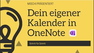 Dein eigener Kalender in OneNote Do it yourself [upl. by Trisa]