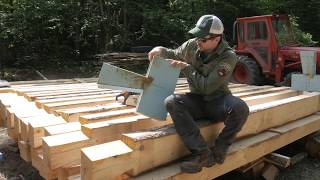 Dovetail Log Cabin  Cutting Dovetail Notches [upl. by Hartill]