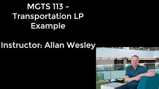 MGTS 113 Transportation Cost Example [upl. by Cowles64]