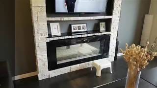 DIY Howtobuild a Fireplace Feature Wall faux stone and recessed Mantel [upl. by Jennette]