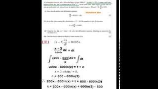 Solving Differential Equations CIE ALevel Maths OctNov 2004 Paper 3 Question no 10 [upl. by Annij678]