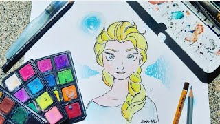 Elsa  Frozen drawing daveart elsa frozen [upl. by Mailand]