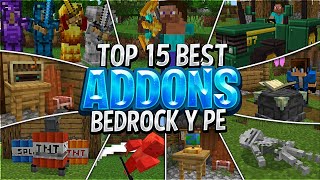 ⭐Top 15 MEJORES ADDONS SURVIVAL para MINECRAFT 120 12051 BEDROCK y PE ADDONS MINECRAFT PE 120 [upl. by Adnawuj]