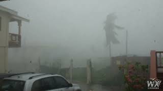 Hurricane Beryl Landfall Carriacou raw power 4k  Eye wall of category 4 [upl. by Nadirehs]