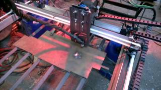 1st cut of my DIY CNC Plasma Table [upl. by Yenffit80]