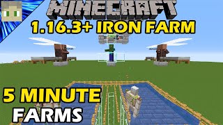 EARLY GAME IRON IN 5 MINUTES  Easy Minecraft Iron Farm Tutorial  5 Minute Farms Episode 1 [upl. by Jemmy]