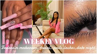 WEEKLY VLOG bedroom makeover facial lashes nails  more  LISA CONRADS [upl. by Arriat]