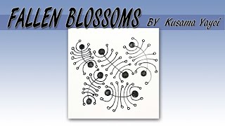 如何畫一般圖樣How to draw the Tangle Pattern FALLEN BLOSSOMS [upl. by Polard]