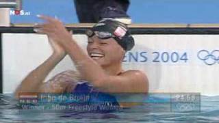 Inge de Bruijn  Gold  50m Freestyle  2004 Athens Olympics [upl. by Rosalyn]