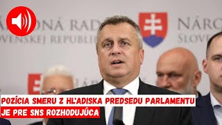 Pozícia Smeru z hľadiska predsedu parlamentu je pre SNS rozhodujúca [upl. by Kennie]