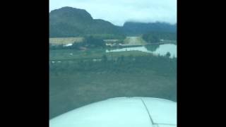 Short Field landing Beech Baron 55 Caleta Tortel Patagonia Chile [upl. by Enitsud]