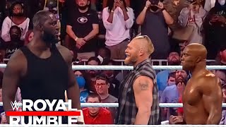 WWE  Jan 6 2021  Brock Lesnar amp Bobby Lashley Vs Omos Jordan Omogbehin  Royal Rumble 2022 [upl. by Nette]