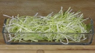 How to Make a Leek Julienne  How to Julienne  Comment Faire une Julienne de Poireaux [upl. by Shannah771]