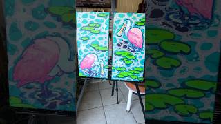 The final details of the two spoonbill paintings floridaartist spoonbill painting [upl. by Sandry21]