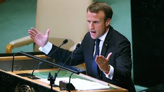 AG de lONU  Emmanuel Macron prend le contrepied de Donald Trump [upl. by Enneirdna655]