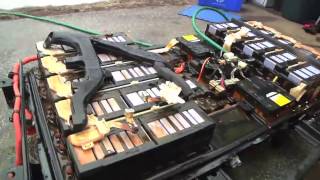 Mitsubishi iMiEV Cracking open the battery [upl. by Armat]