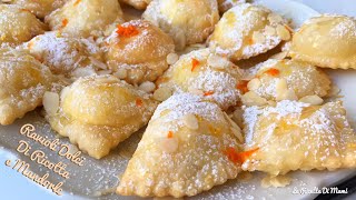 RAVIOLI DOLCI DI RICOTTA E MANDORLE  CULURGIONES de ARRESCOTTU E MENDULA  RICETTA SARDA CARNEVALE [upl. by Aivul]