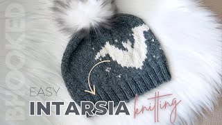 Intarsia Knitting for Beginners  CUTE Hat [upl. by Airdnaxela345]