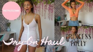 HUGE TRYON HAUL 🌺  PLT PRINCESS POLLY  GLASSONS [upl. by Nesahc]