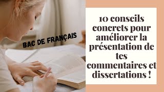 10 conseils efficaces pour améliorer la présentation de tes commentaires et dissertations lycée [upl. by Bernadina]