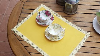 Come fare una tovaglietta con merletto alluncinetto senza cucire 💜tutorial💜 [upl. by Sheryl]