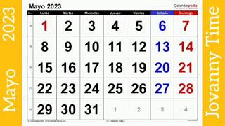 Calendario  Mayo 2023 [upl. by Naimad]