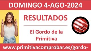 Resultado del sorteo El Gordo de la Primitiva del domingo 4 de agosto de 2024 [upl. by Ferneau]