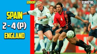 England vs Spain 0  0 4  2 Quarter Final Euro 96 HD [upl. by Adiesirb]