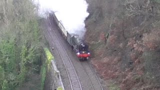 LMS Royal Scot 46100 at New Mills Central Railway Station with The Christmas White Rose [upl. by Krystyna327]