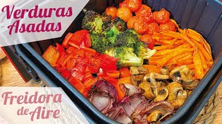 VERDURAS ASADAS EN FREIDORA DE AIRE 🥕🥦 TIEMPO Y TEMPERATURA [upl. by Coleman]