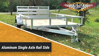 HampH Trailers Aluminum Single Axle Rail Side Features [upl. by Ashman594]