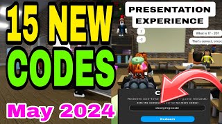 NEW ALL WORKING CODES FOR THE PRESENTATION EXPERIENCE IN 2024 ROBLOX THE PRESENTATION EXPERIENCE [upl. by Antonietta]