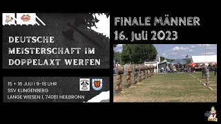 Doppelaxtwerfen Deutsche Meisterschaft 2023 Klingenberg  Finale Männer [upl. by Yakcm143]