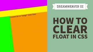 How to clear float in css in Dreamweaver CC 2734 [upl. by Huxham]