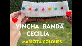 Vincha a crochet  3 Punto Puff quotCecilia por Maricita Colours [upl. by Eynenihc]