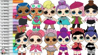 LOL Surprise Dolls Coloring Book Compilation Storybook Club Goodie Bhaddie Kansas Tinz amp LIL Sisters [upl. by Saxela]