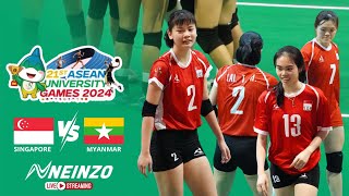 Live womens volleyball SINGAPORE vs MYANMAR asean university 2024 [upl. by Yeffej296]