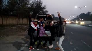 3 peg dance video new year fun in airport mehram nagar [upl. by Ahsiemaj]