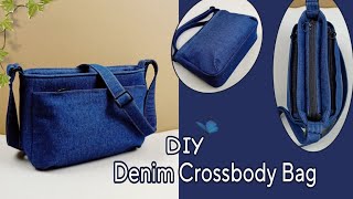 DIY Cara Membuat TasCrossbody BagMulti CompartmentTutorial amp Pattern [upl. by Cadmann]