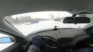 Winter drifting on snow  BMW 318i  CarVlog2 [upl. by Hakvir395]