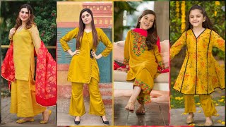 Mustard Color dress Designs mustard Color Dresses combination Casual Dresses Ideas  Mk Fashion [upl. by Novelc31]